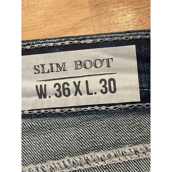 Jeans~Men's~Sz 36x30(29)~TK Axel Slim Boot Cut~Med Wash Denim~Preowned - Picture 9 of 9